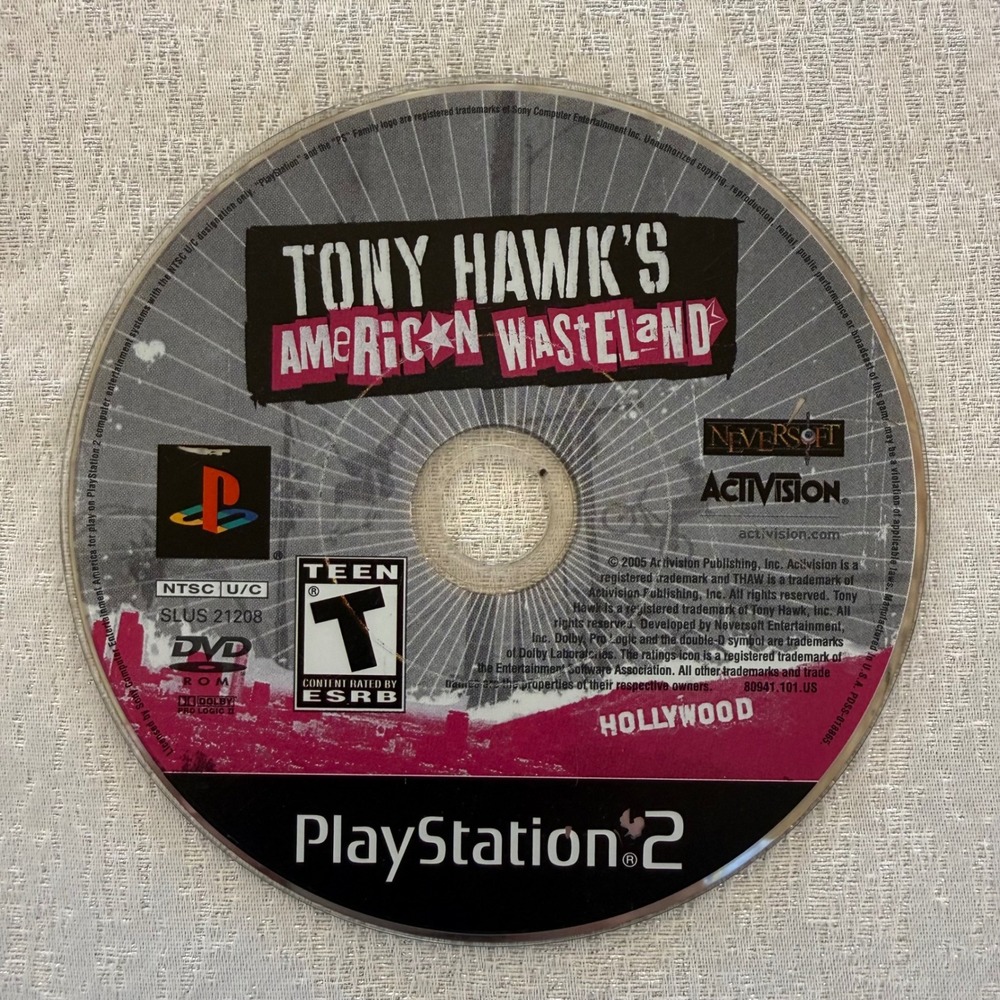 Tony Hawk's‎ American Wasteland Sony PlayStation 2 PS2 Game Disc Only Untested
